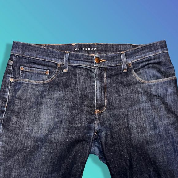 Mens Mott & Bow Straight Wooster Dark Wash Jeans Size - Picture 5 of 5